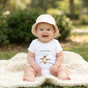 Personalisierter Kolibri - Geboren zum Fliegen Baby Strampler
