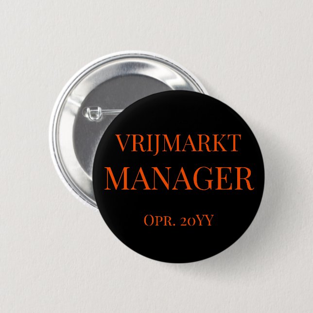 Personalisierter Königstags-Funktionsbutton Schwar Button (Vorne & Hinten)