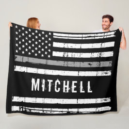 Personalisierter Korrektor mit dünner grauer Linie Fleecedecke