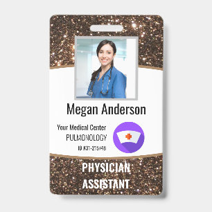 Personalisierter Krankenhaus-Glitter-Mitarbeiter-A Ausweis