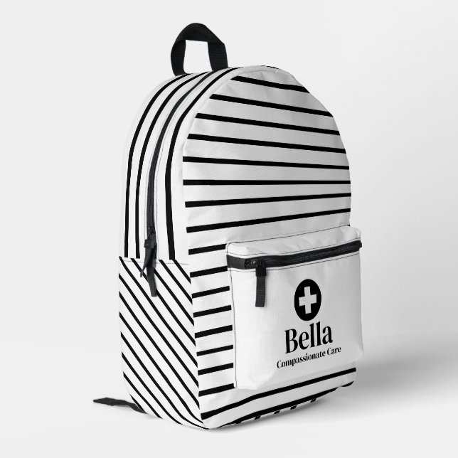 Personalisierter Krankenpflegelzug Bedruckter Rucksack (Rückseitige Ecke links)