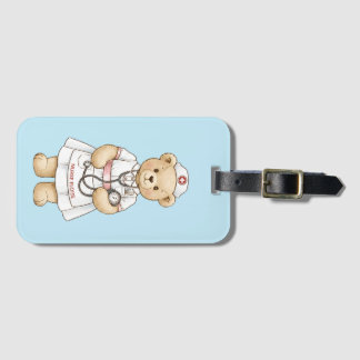 Personalisierter Krankenpfleger-Teddybär mit indiv Gepäckanhänger