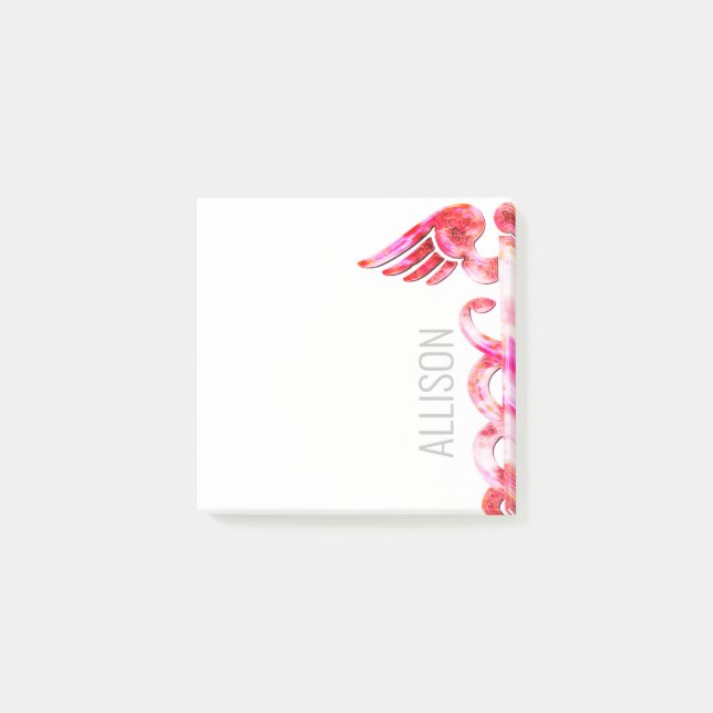Personalisierter Krankenschwester-Doktor Pink Post-it Klebezettel (Vorderseite)