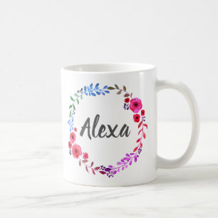 Personalisierter Kranz-Kranz für botanische Blume Kaffeetasse