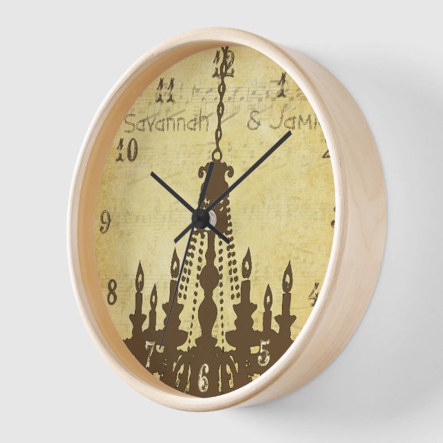 Personalisierter Kronleuchter Wanduhr (Winkel)