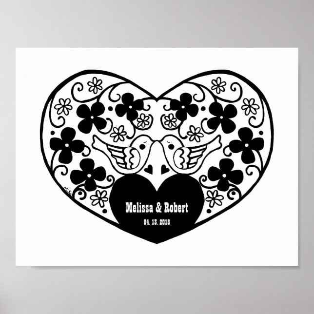 Personalisierter Kunstdruck Custom Wedding Geschen Poster (Vorne)