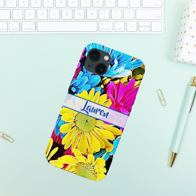 Personalisierter Künstlerischer Blumendärmelname Case-Mate iPhone Hülle (Von Creator hochgeladen)