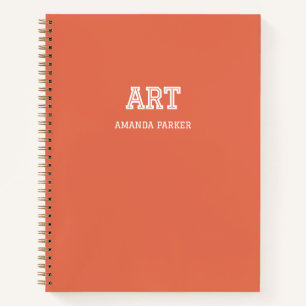 Personalisierter Kunstschulkalender Koralle Notizbuch
