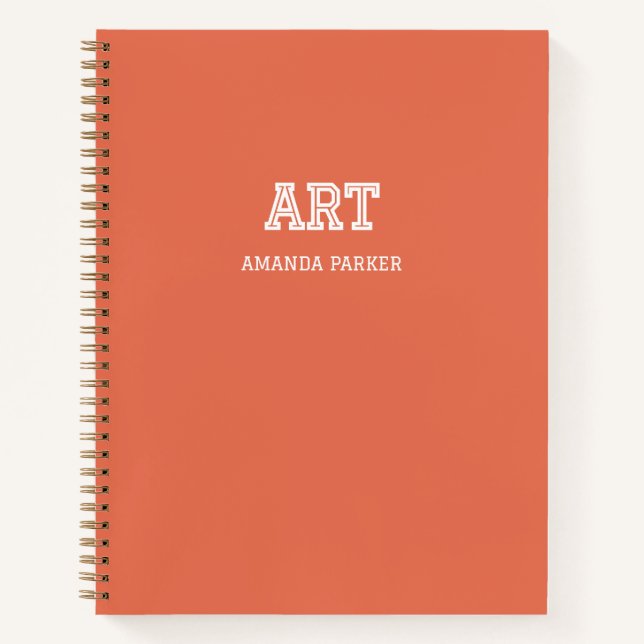 Personalisierter Kunstschulkalender Koralle Notizbuch (Vorderseite)