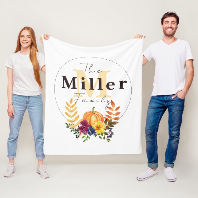 Personalisierter Kürbis-Blumenstrauß    Fleecedecke (Beispiel)