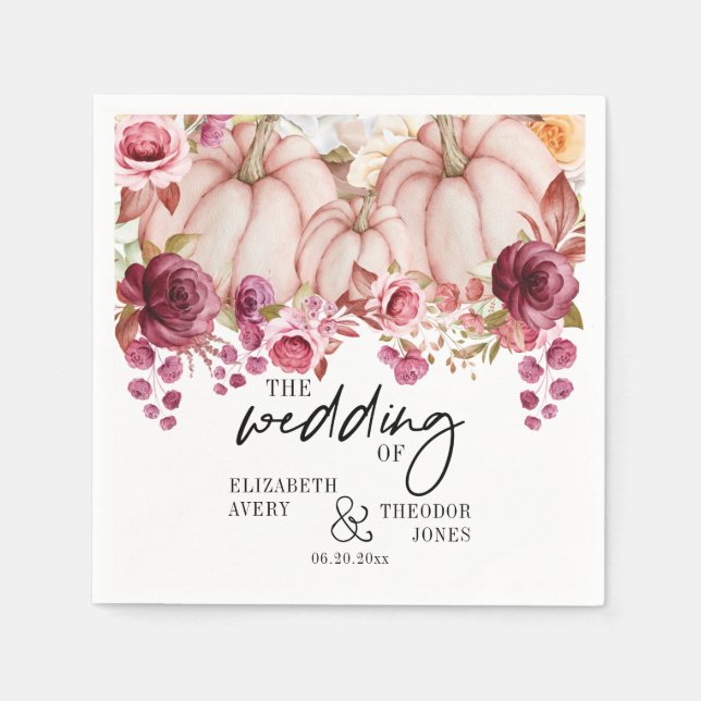 Personalisierter Kürbisfrühlingssommer Serviette (Vorderseite)