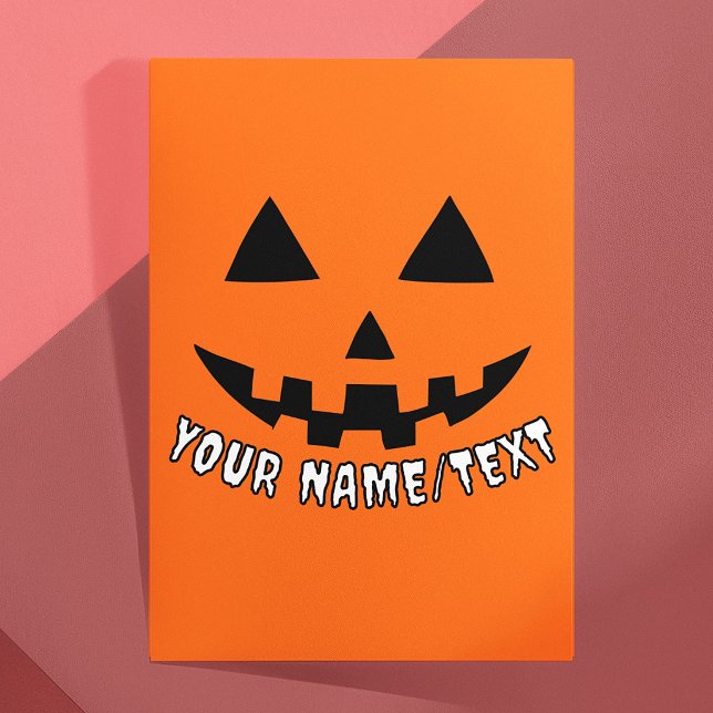 Personalisierter KürbisHalloween Ihr Name oder TEX Postkarte (Von Creator hochgeladen)