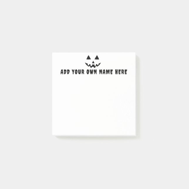 Personalisierter Kürbiskehl Post-it Klebezettel (Vorderseite)