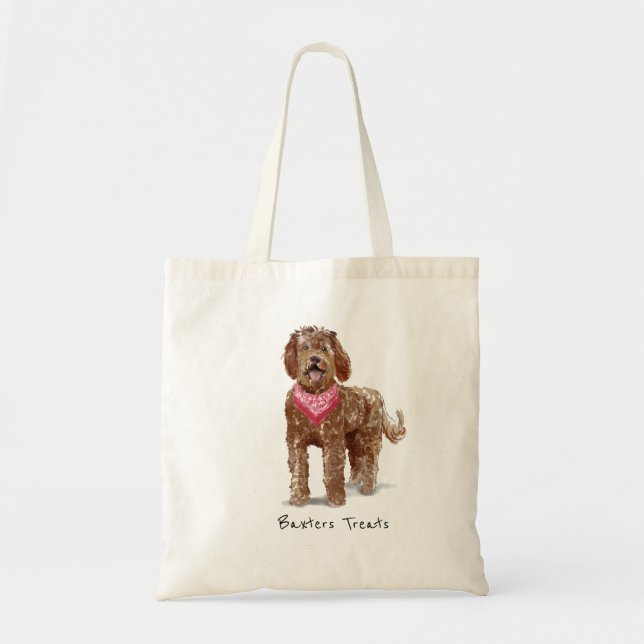 Personalisierter Labradoodle-Dog Tote-Beutel Tragetasche (Vorne)