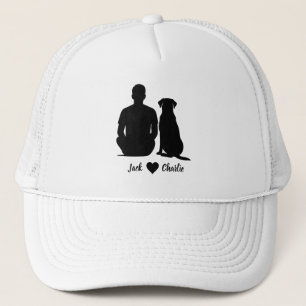 Personalisierter Labrador Retriever Hund und männl Truckerkappe