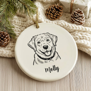 Personalisierter Labrador Retriever Hund Weihnacht Keramik Ornament