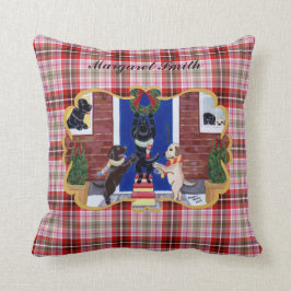 Personalisierter Labrador-Retriever-Weihnachtsspaß Kissen