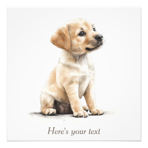 Personalisierter Labrador-Welpen-Dekor Wasserfarbe Fotodruck