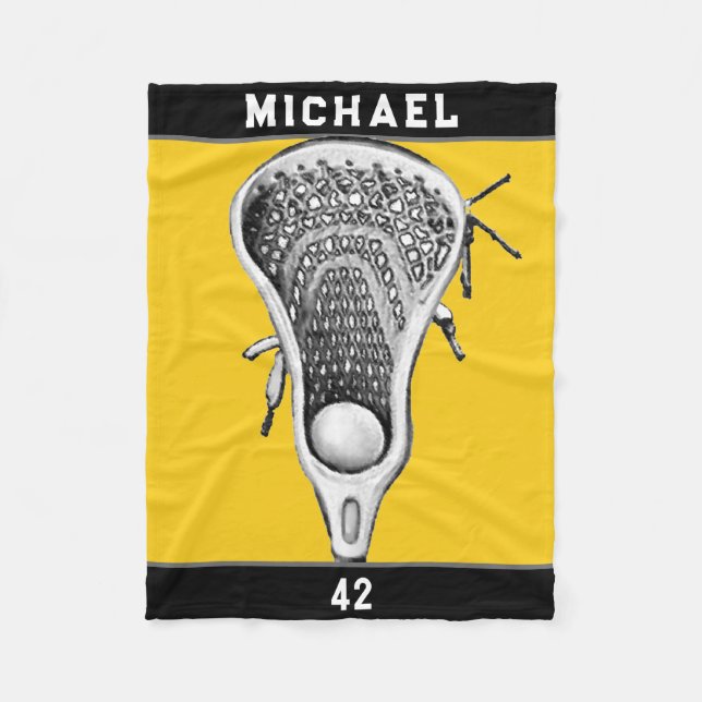 Personalisierter Lacrosse Player Fleecedecke (Vorderseite)
