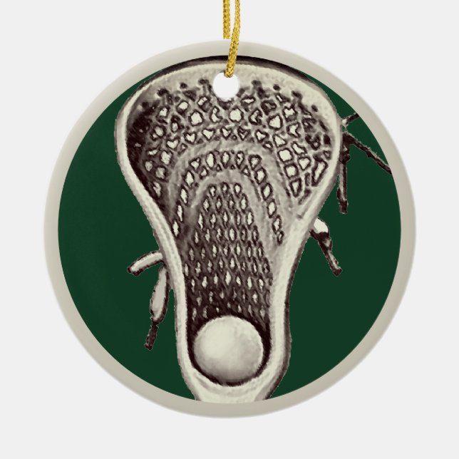 Personalisierter Lacrosse Player-Sake Keramik Ornament (Vorne)