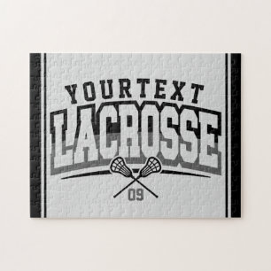 Personalisierter Lacrosse-Spieler ADD NAME Teamnum Puzzle