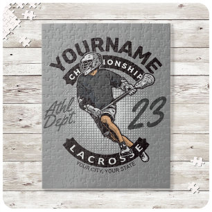 Personalisierter Lacrosse-Spieler Sports Team Angr Puzzle