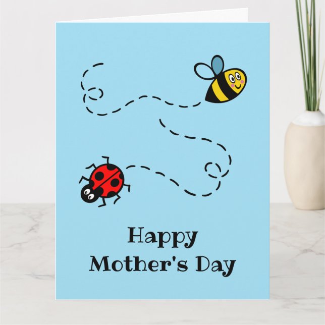 Personalisierter Ladybird + Muttertag der Hummeln Karte (Vorderseite)
