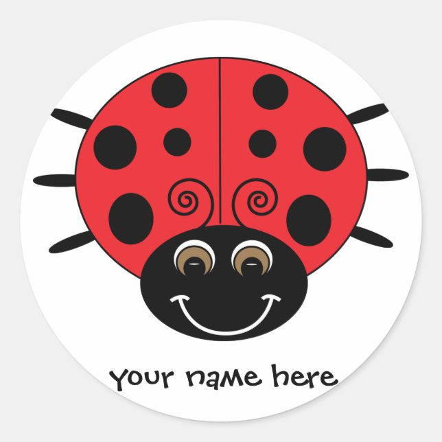 Personalisierter Ladybug-Aufkleber Runder Aufkleber (Vorderseite)