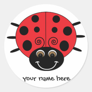 Personalisierter Ladybug-Aufkleber Runder Aufkleber