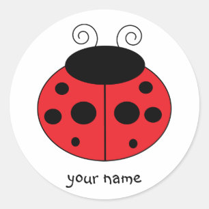 Personalisierter Ladybug-Aufkleber Runder Aufkleber