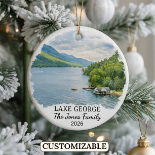 Personalisierter Lake George-Schmuck, Benutzerdefi Keramik Ornament