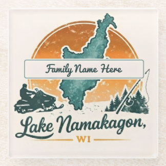 Personalisierter Lake Namakagon, WI Glasuntersetzer
