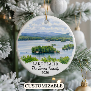 Personalisierter Lake Placid-Schmuck, Benutzerdefi Keramik Ornament