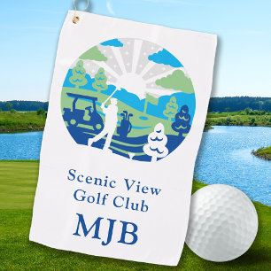 Personalisierter Landschaftlicher Kurs Retro Moder Golfhandtuch