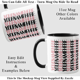 Personalisierter langer benutzerdefinierter Name R Tasse