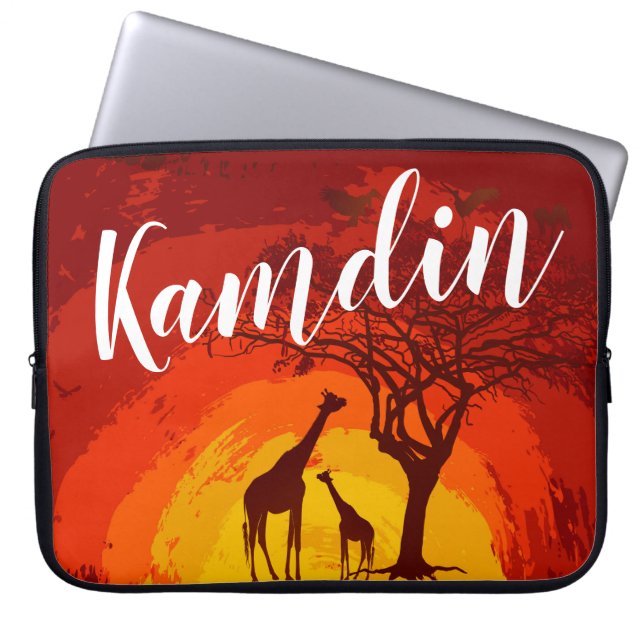 Personalisierter Laptop Case, Afrikanische Safari  Laptopschutzhülle (Vorderseite)