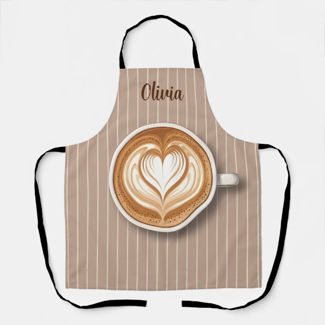 Personalisierter Latte-Art-Kaffee  Schürze (Vorderseite)