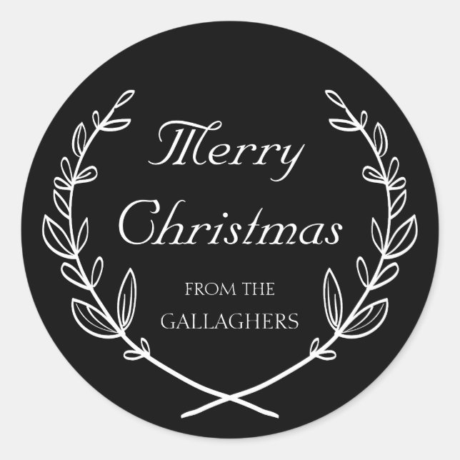 Personalisierter Laurel Holiday Sticker (Vorderseite)