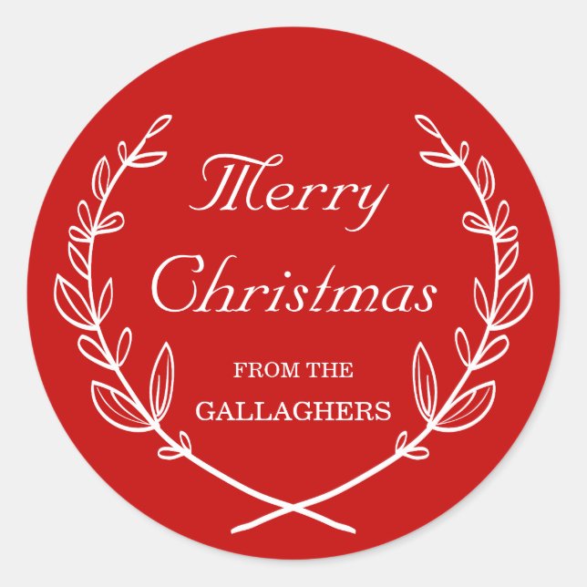 Personalisierter Laurel Holiday Sticker (Vorderseite)
