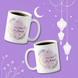 Personalisierter Lavendel-Eid-Mubarak-Kaffeebecher Kaffeetasse