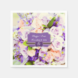 Personalisierter Lavendel Floral Wedding Napkins Serviette