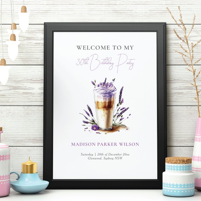 Personalisierter Lavendel-Kaffee Geburtstag Willko Poster (Von Creator hochgeladen)