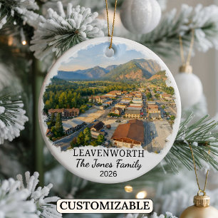 Personalisierter Leavenworth-Schmuck, Washington Keramik Ornament