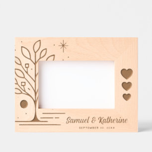 Personalisierter Lebensbaum aus Holz zum Jubiläum Geätzte Rahmen