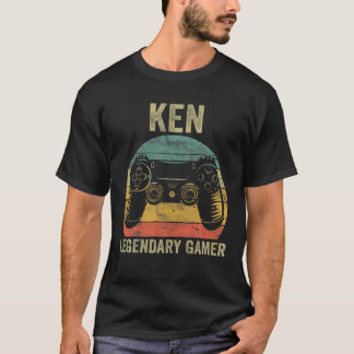 Personalisierter Legendär Gamer Ken Name Video Gam T-Shirt