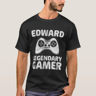 Personalisierter Legendärer Gamer Edward Name Vide T-Shirt