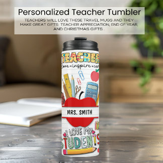 Personalisierter Lehrer Farblich Inspirierend Thermosbecher
