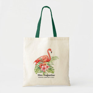 Personalisierter Lehrer Flamingo Schule Tragetasche