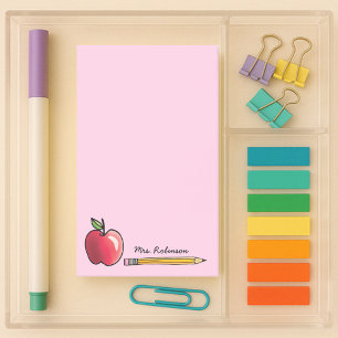 Personalisierter Lehrer für Apfel und Bleistift Pi Post-it Klebezettel