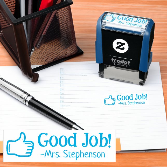 Personalisierter Lehrer Gute Arbeit wird belohnt Permastempel (good job teacher award reward stamp)